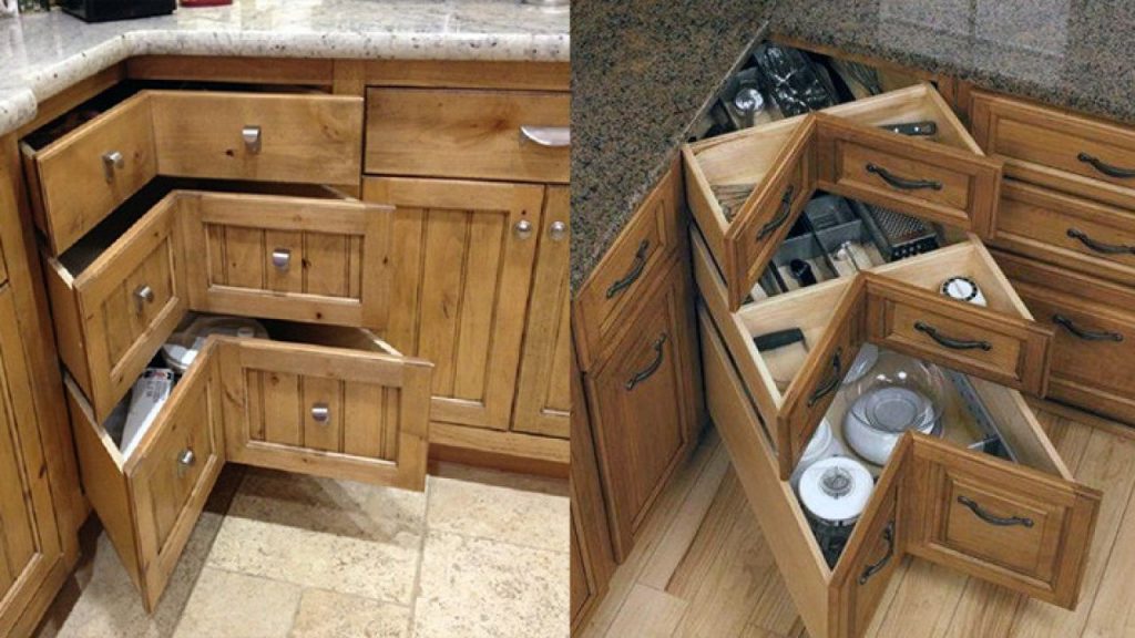 چگونه فضای گوشه کابینت آشپزخانه را کاربردی کنیم
